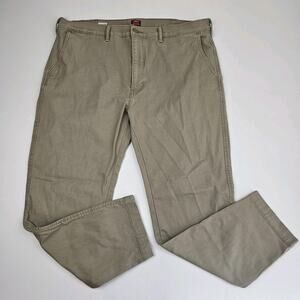 Levis XX Chino Pants Mens 38x30 Standard Tapered Fit Cotton Tan Khaki Flat Front